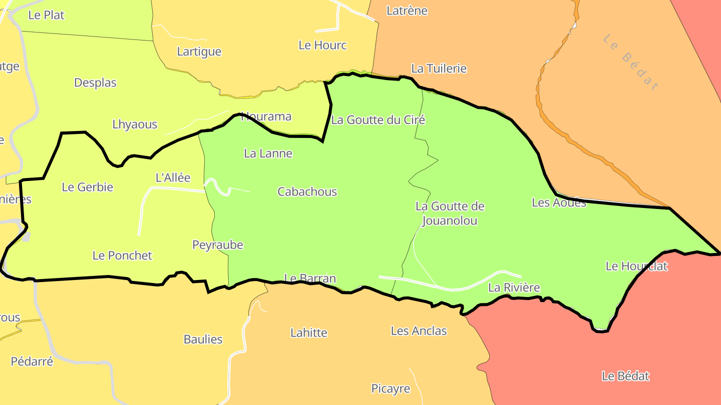 Carte des prix de l'immobilier Peyraube
