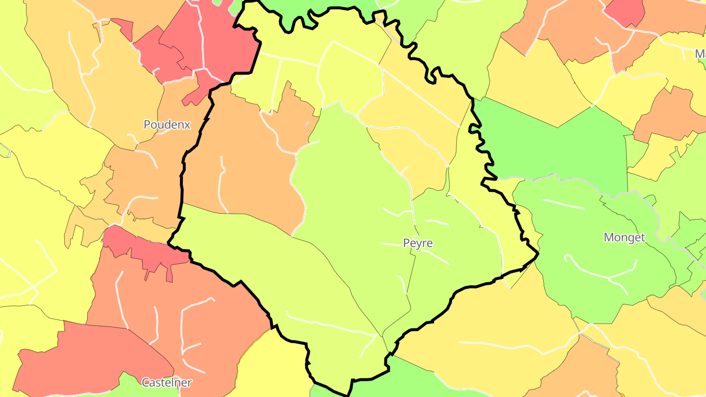 Carte des prix de l'immobilier Peyre