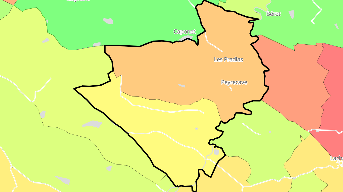 Carte des prix de l'immobilier Peyrecave
