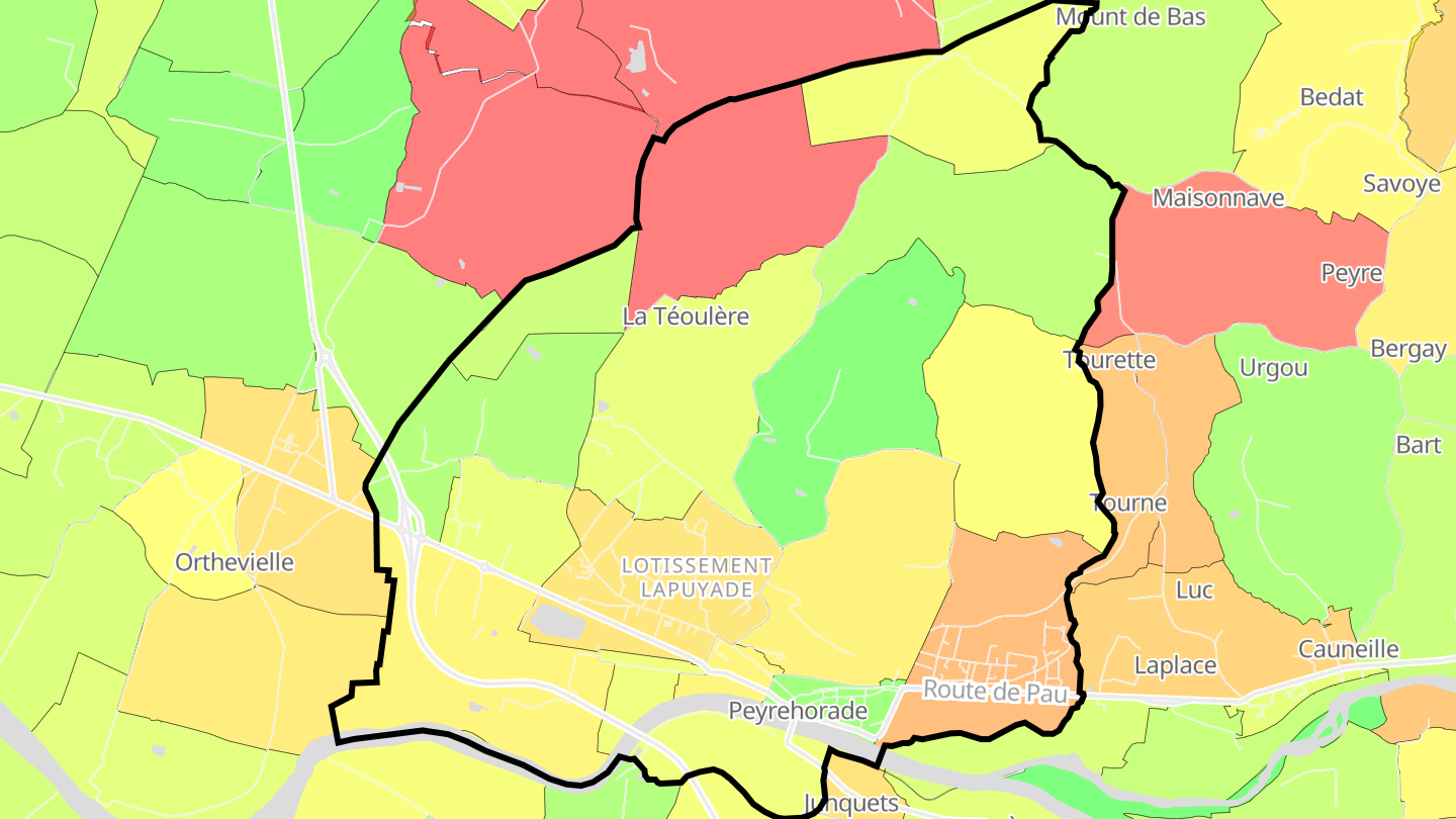 Carte des prix de l'immobilier Peyrehorade