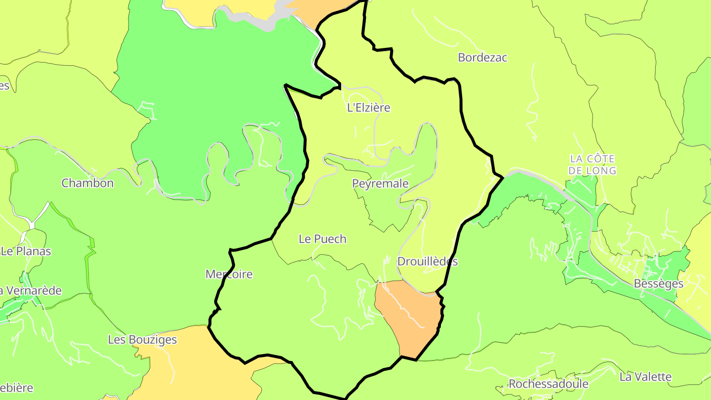 Carte des prix de l'immobilier Peyremale