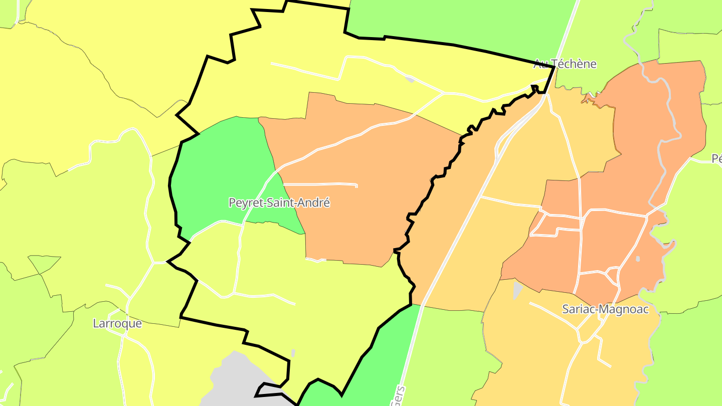 Carte des prix de l'immobilier Peyret-Saint-André