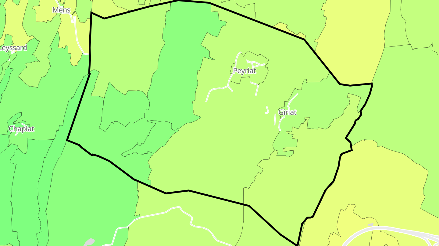 Carte des prix de l'immobilier Peyriat