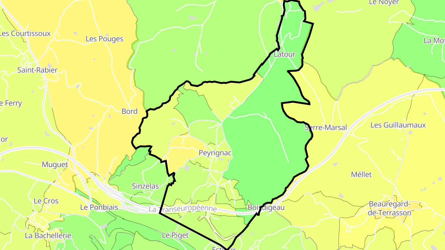 Carte des prix de l'immobilier Peyrignac