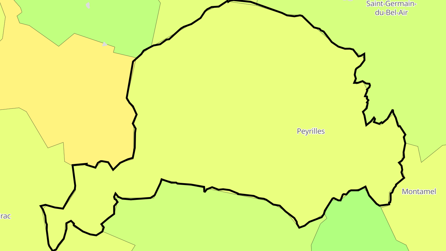 Carte des prix de l'immobilier Peyrilles