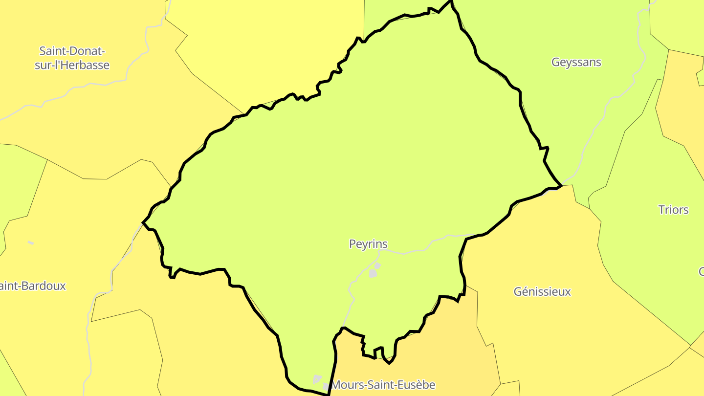 Carte des prix de l'immobilier Peyrins