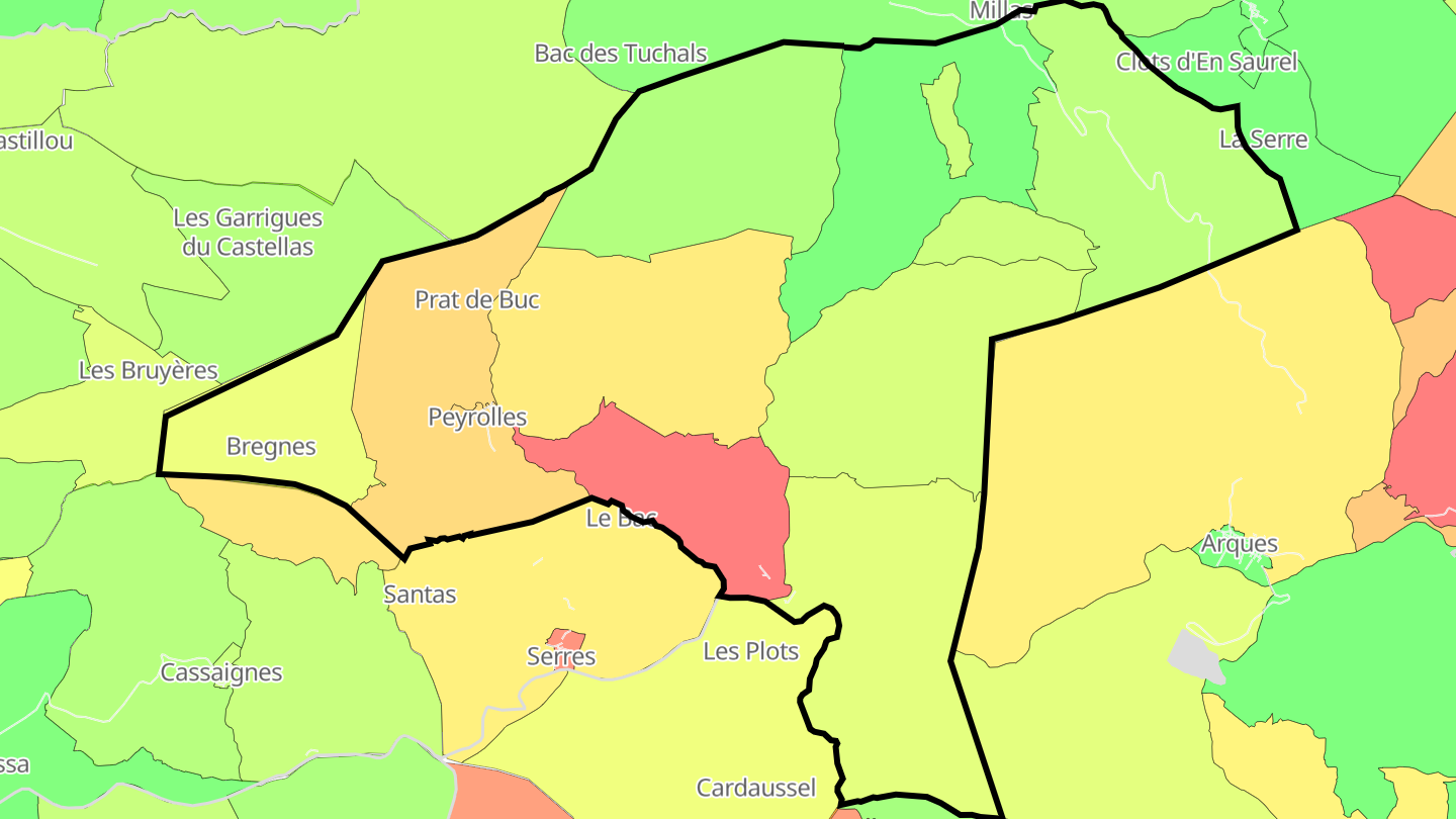 Carte des prix de l'immobilier Peyrolles