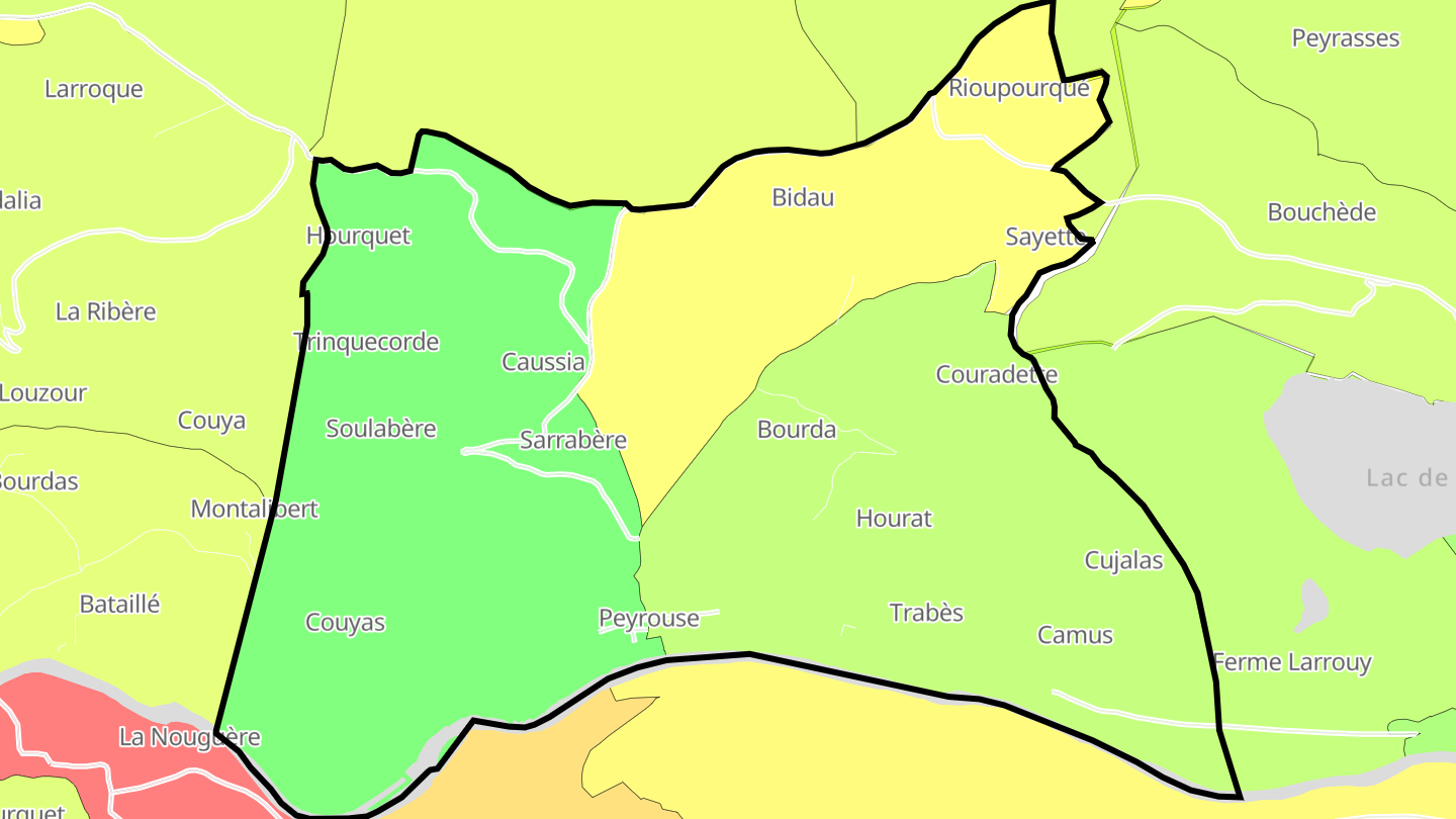 Carte des prix de l'immobilier Peyrouse