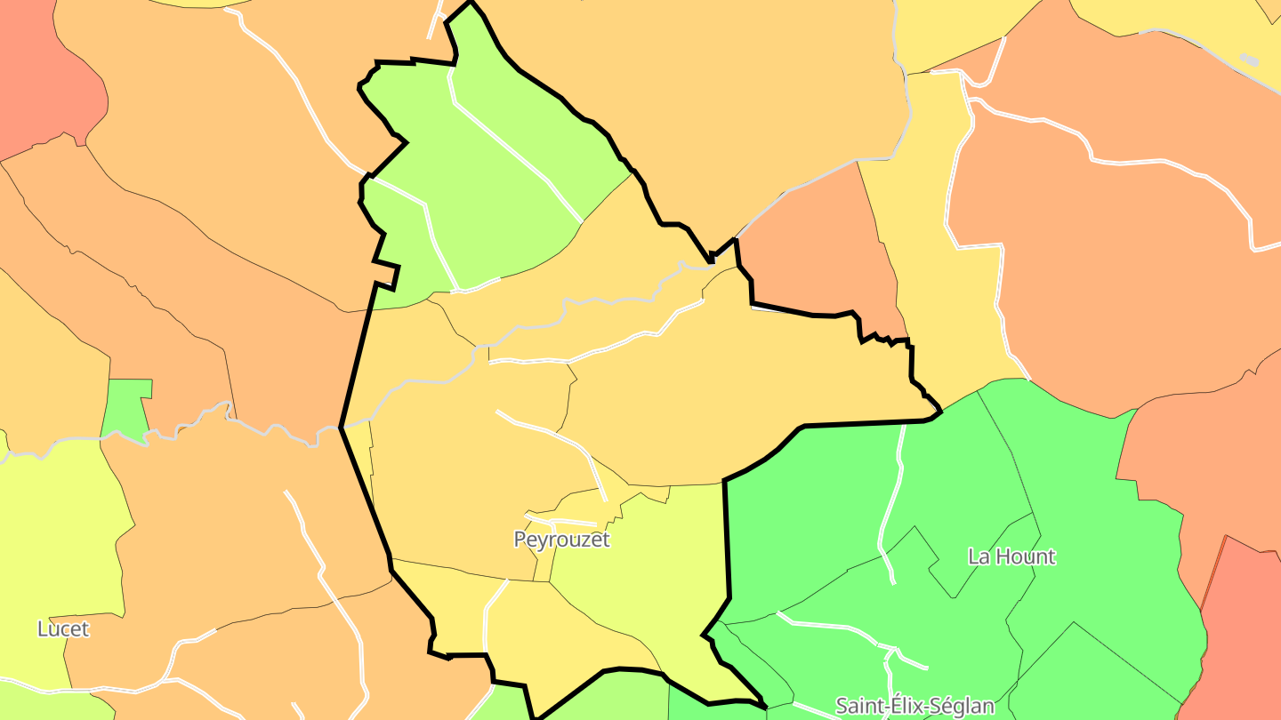 Carte des prix de l'immobilier Peyrouzet