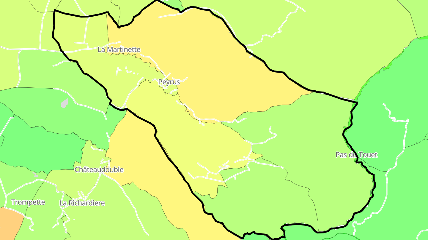 Carte des prix de l'immobilier Peyrus