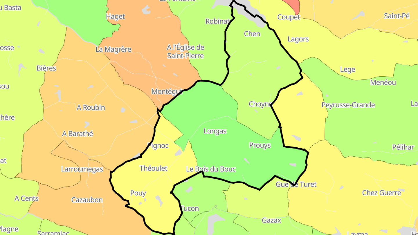 Carte des prix de l'immobilier Peyrusse-Vieille