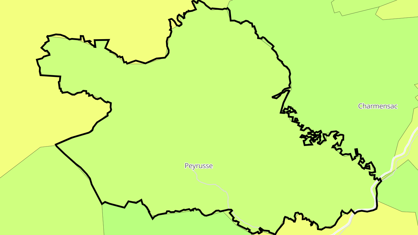 Carte des prix de l'immobilier Peyrusse