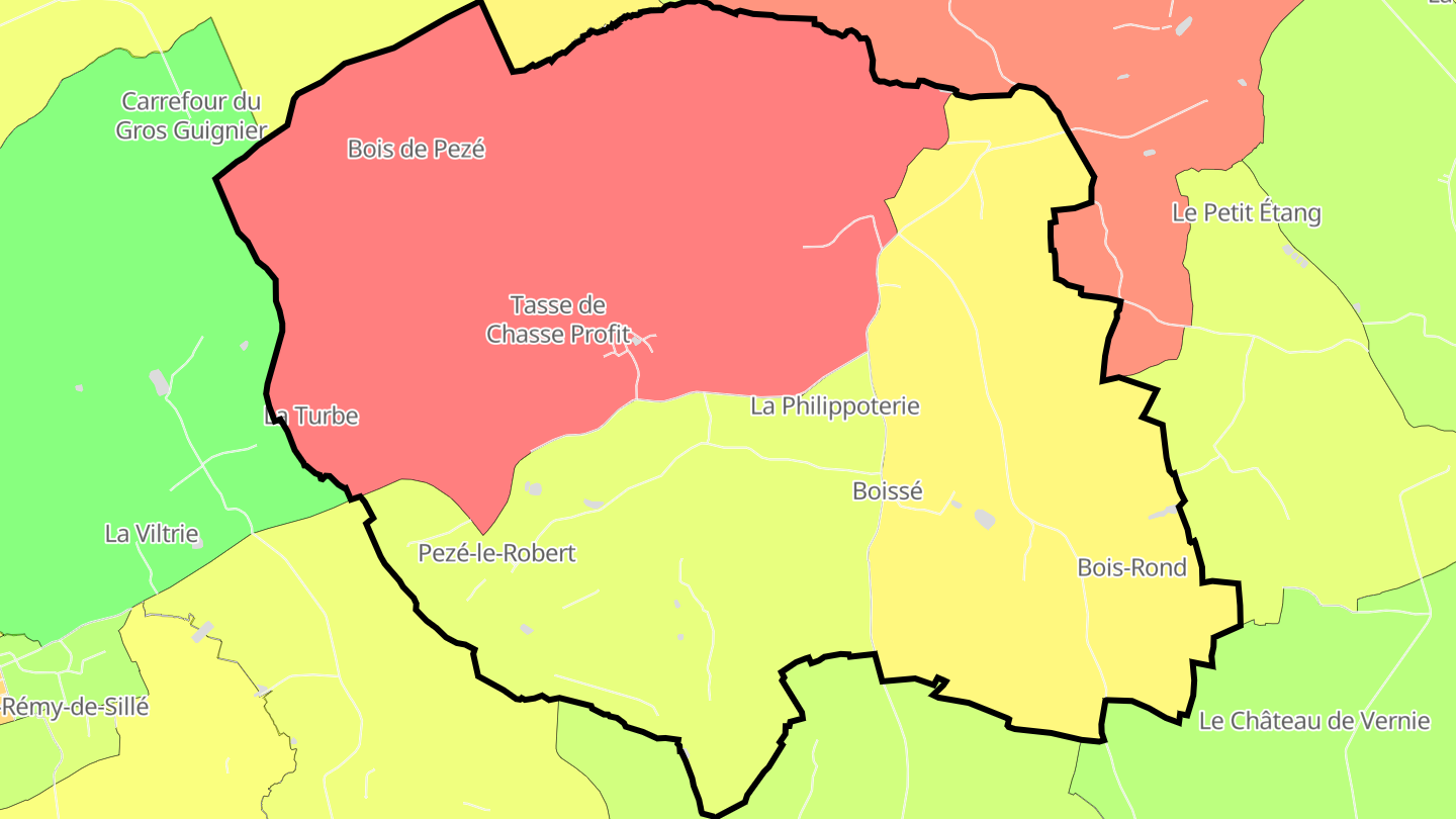 Carte des prix de l'immobilier Pezé-le-Robert