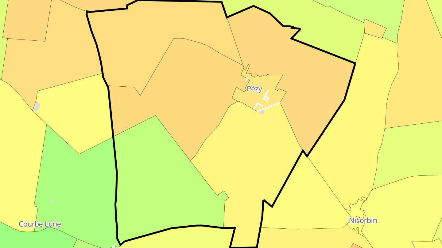 Carte des prix de l'immobilier Pézy