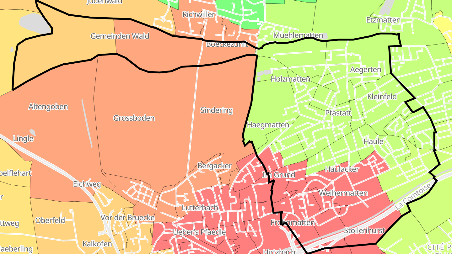 Carte des prix de l'immobilier Pfastatt
