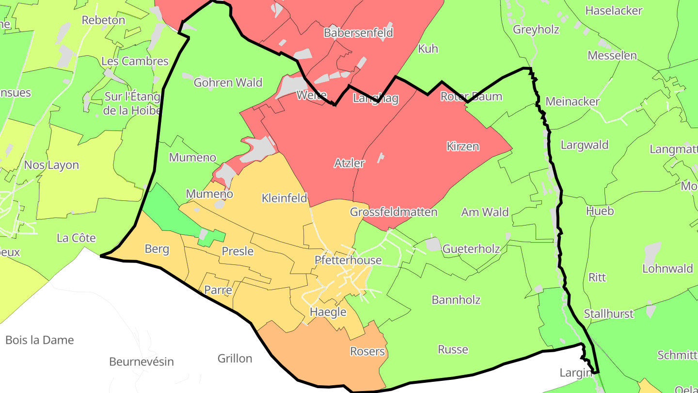 Carte des prix de l'immobilier Pfetterhouse