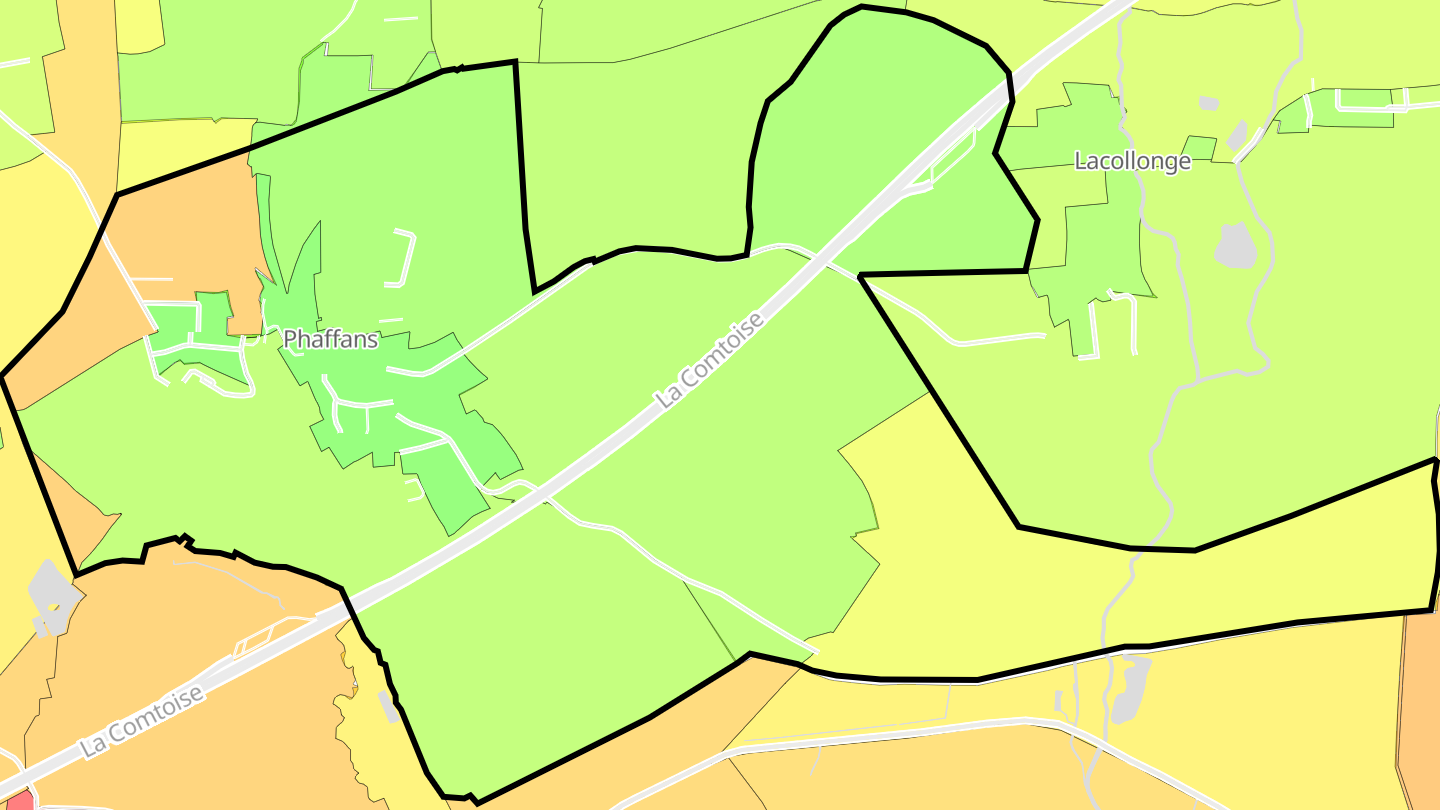 Carte des prix de l'immobilier Phaffans