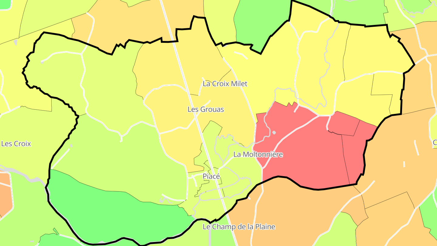 Carte des prix de l'immobilier Piacé