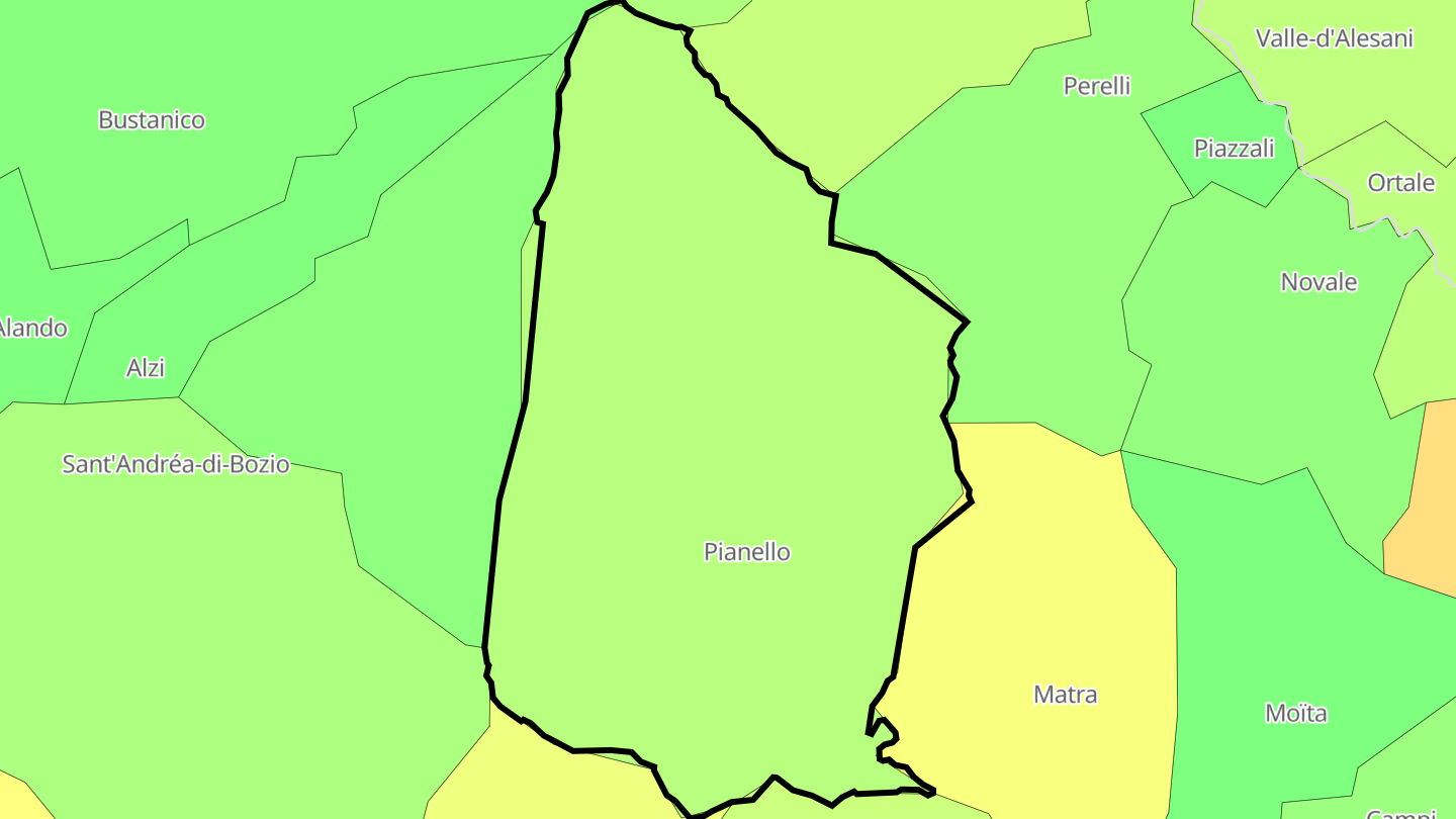 Carte des prix de l'immobilier Pianello