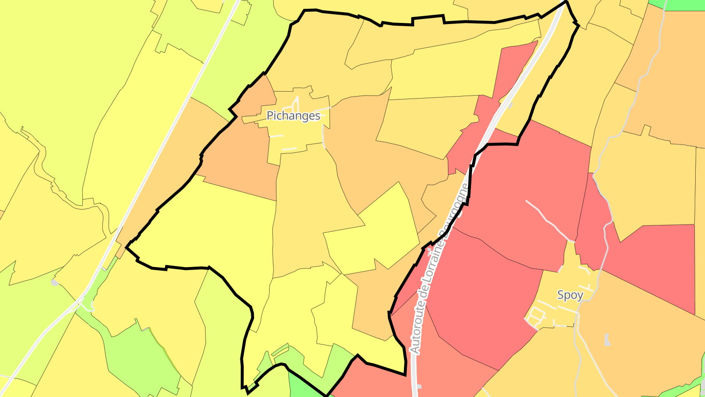 Carte des prix de l'immobilier Pichanges