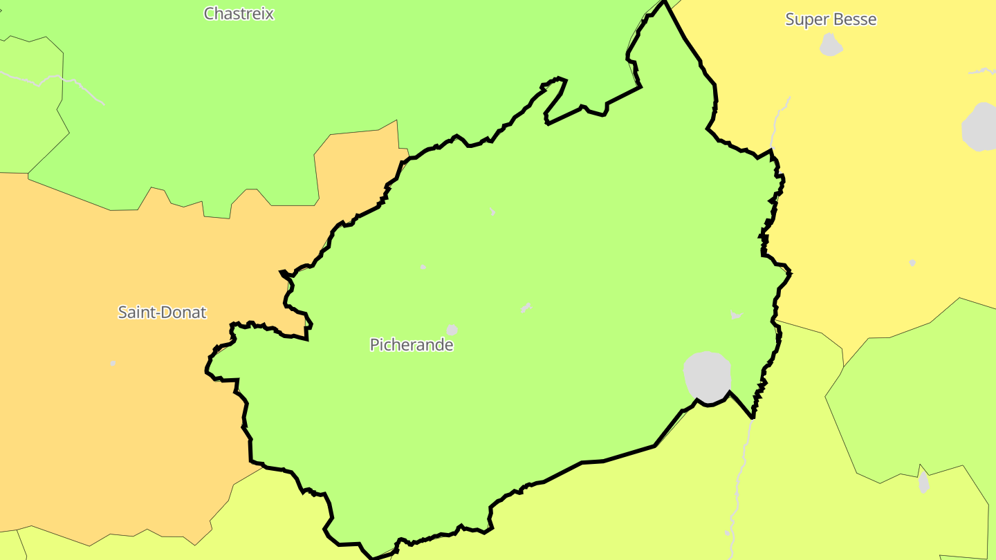 Carte des prix de l'immobilier Picherande
