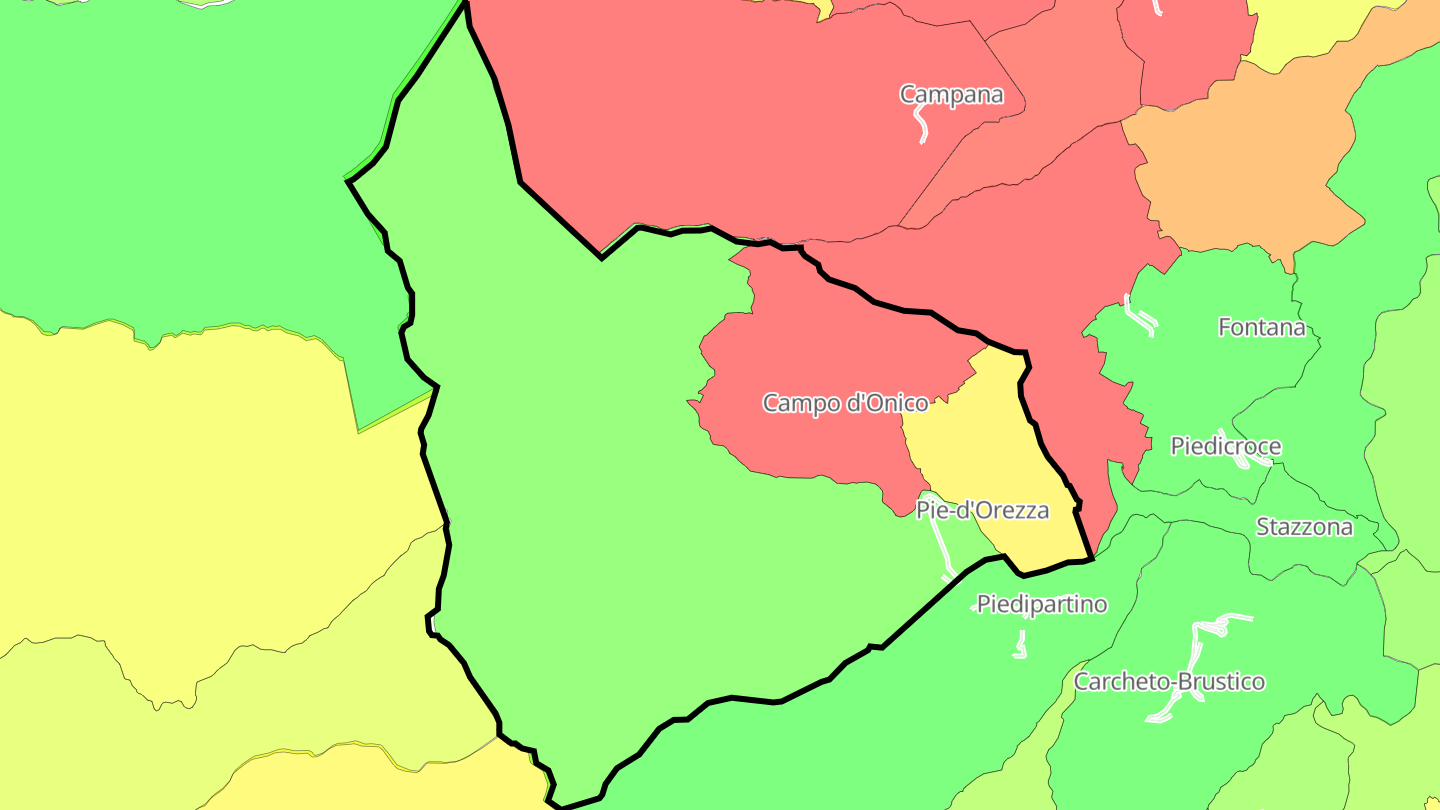 Carte des prix de l'immobilier Pie-d'Orezza