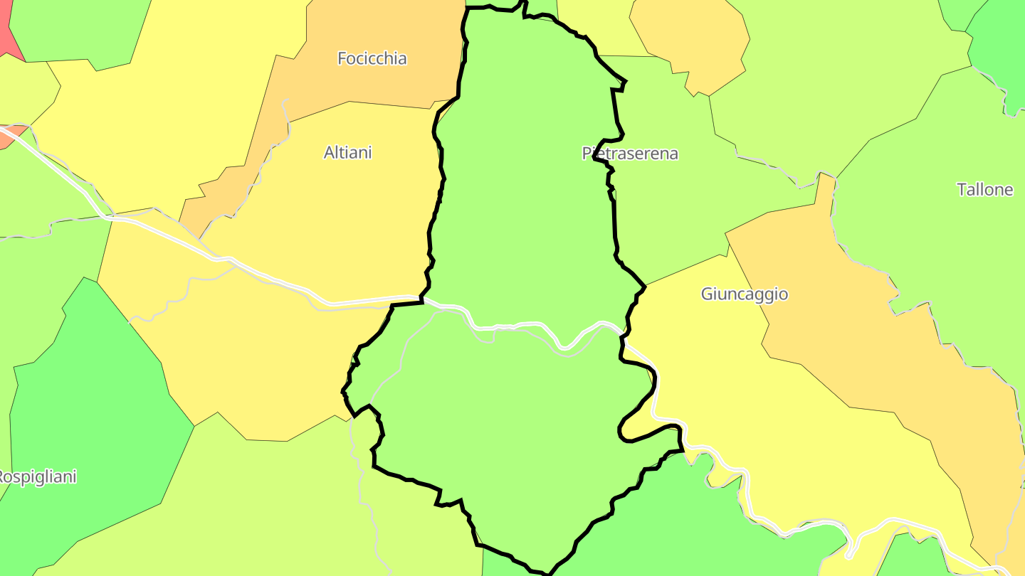 Carte des prix de l'immobilier Piedicorte-di-Gaggio