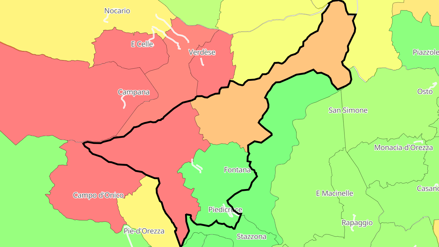 Carte des prix de l'immobilier Piedicroce