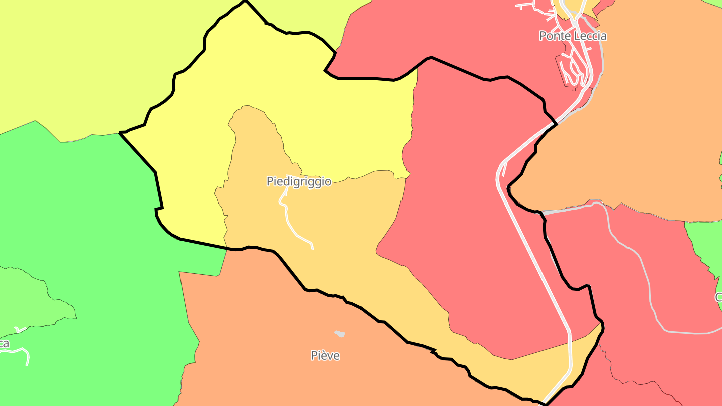 Carte des prix de l'immobilier Piedigriggio