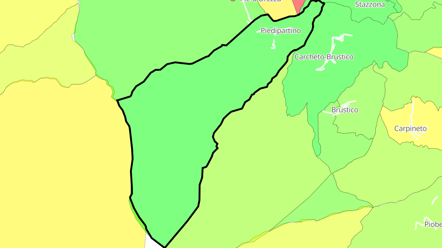 Carte des prix de l'immobilier Piedipartino