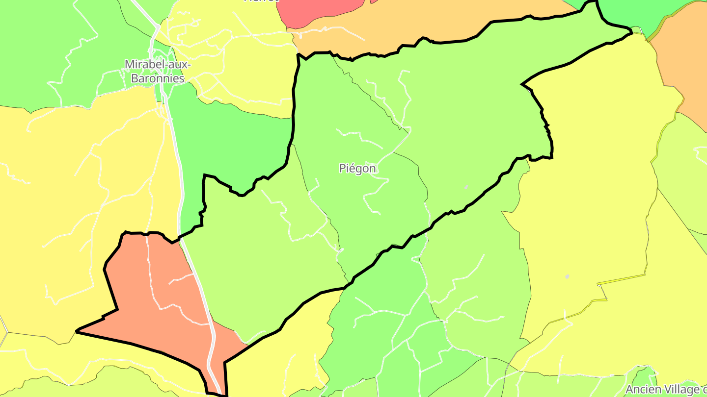 Carte des prix de l'immobilier Piégon