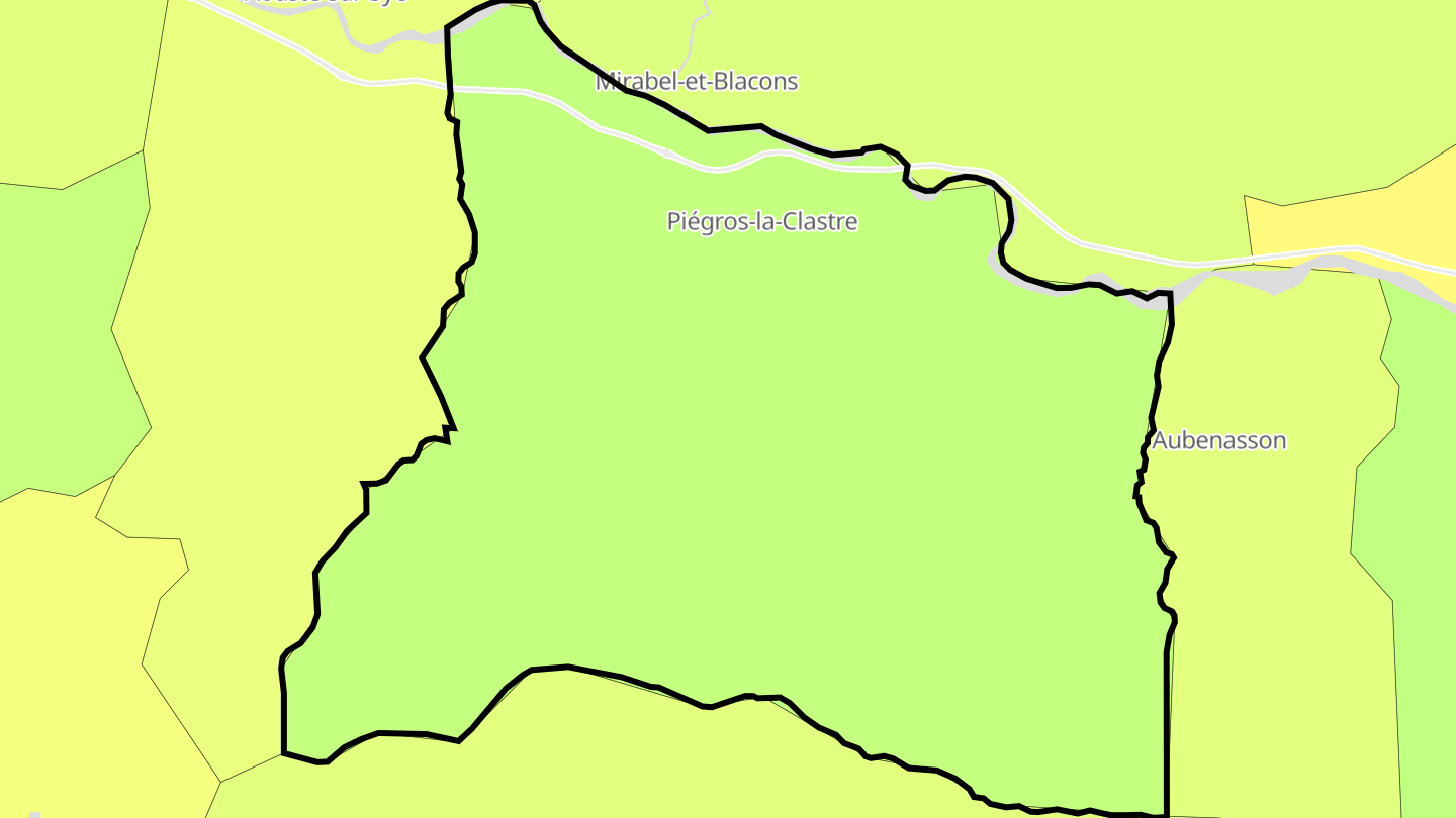 Carte des prix de l'immobilier Piégros-la-Clastre