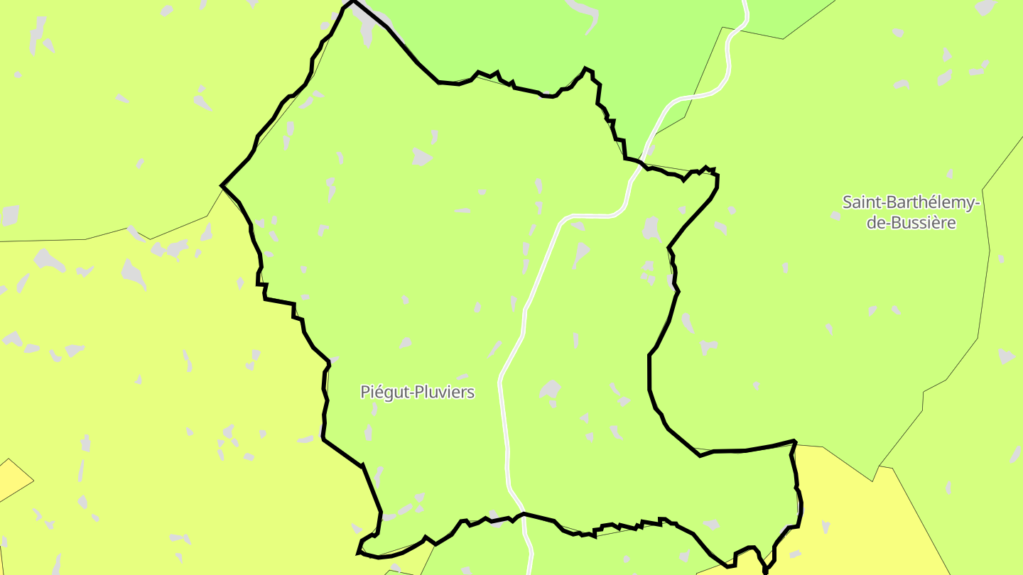 Carte des prix de l'immobilier Piégut-Pluviers