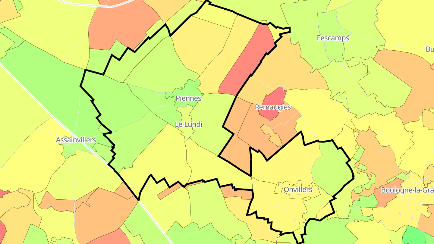 Carte des prix de l'immobilier Piennes-Onvillers