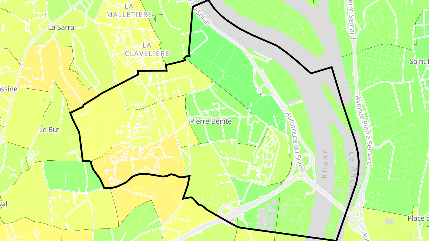 Carte des prix de l'immobilier Pierre-Bénite