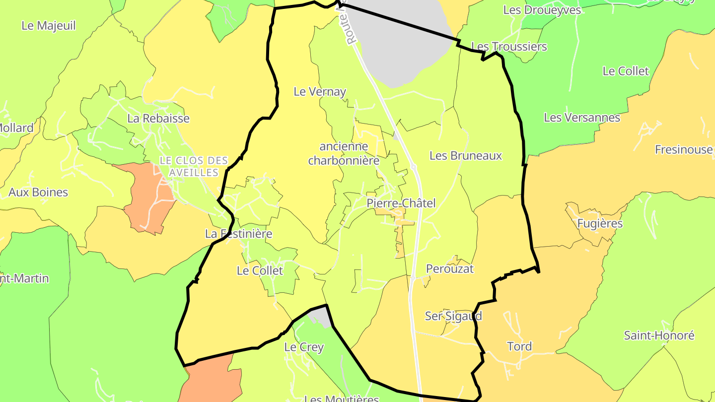 Carte des prix de l'immobilier Pierre-Châtel