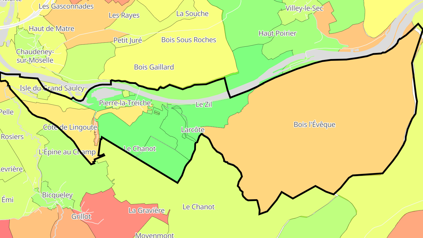 Carte des prix de l'immobilier Pierre-la-Treiche