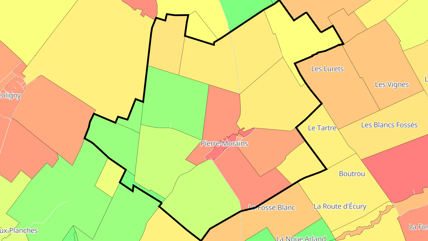 Carte des prix de l'immobilier Pierre-Morains