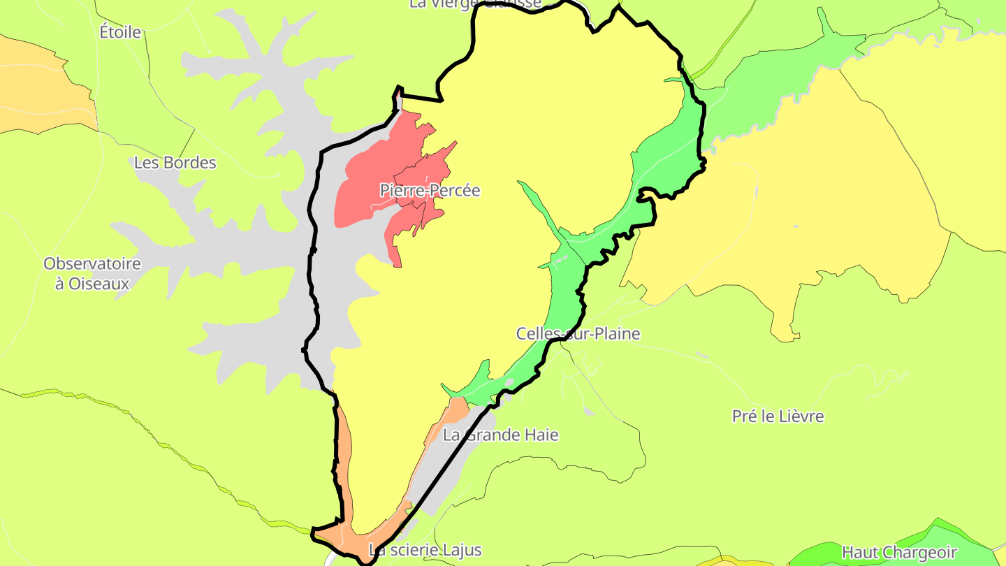 Carte des prix de l'immobilier Pierre-Percée
