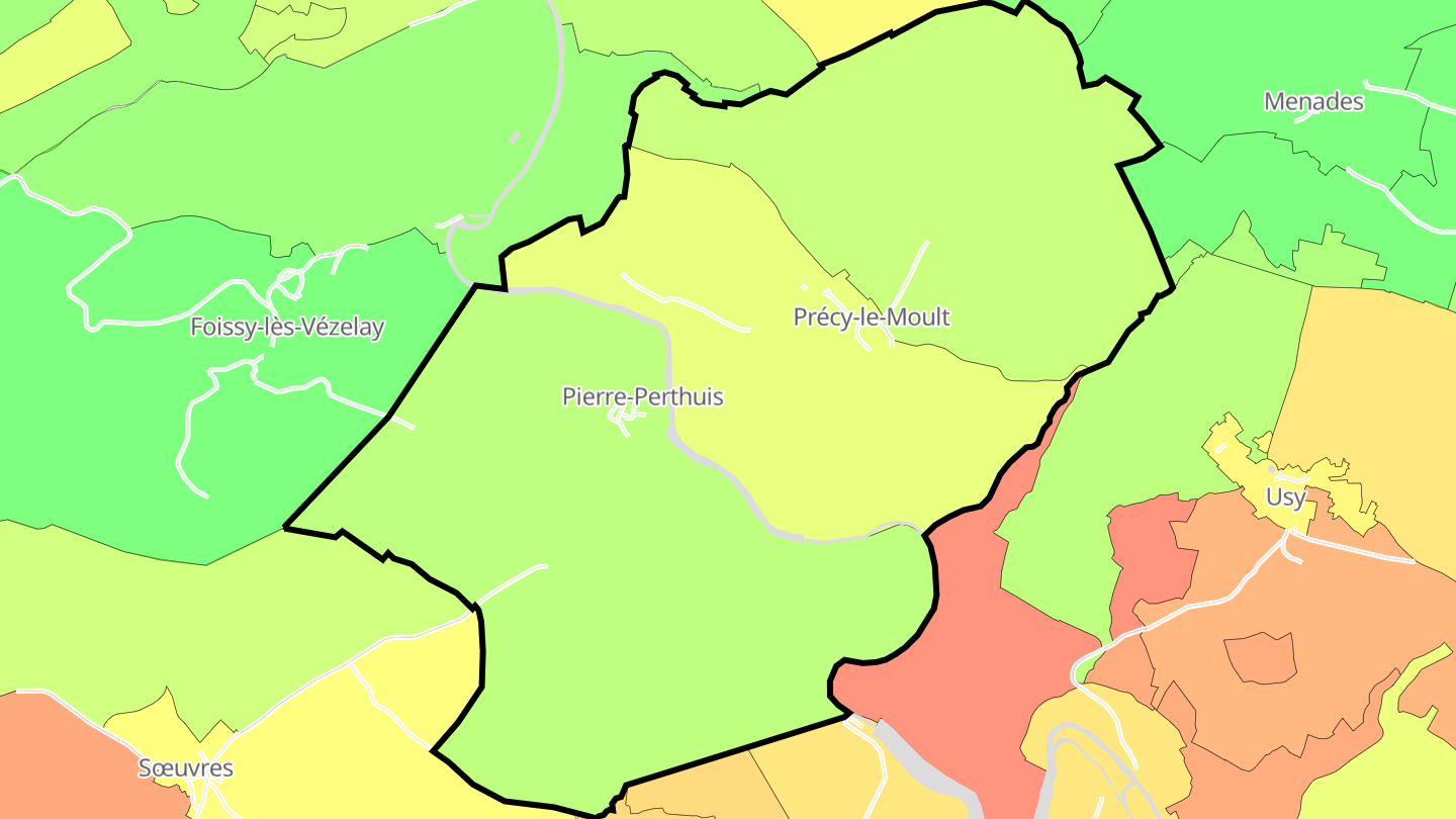 Carte des prix de l'immobilier Pierre-Perthuis