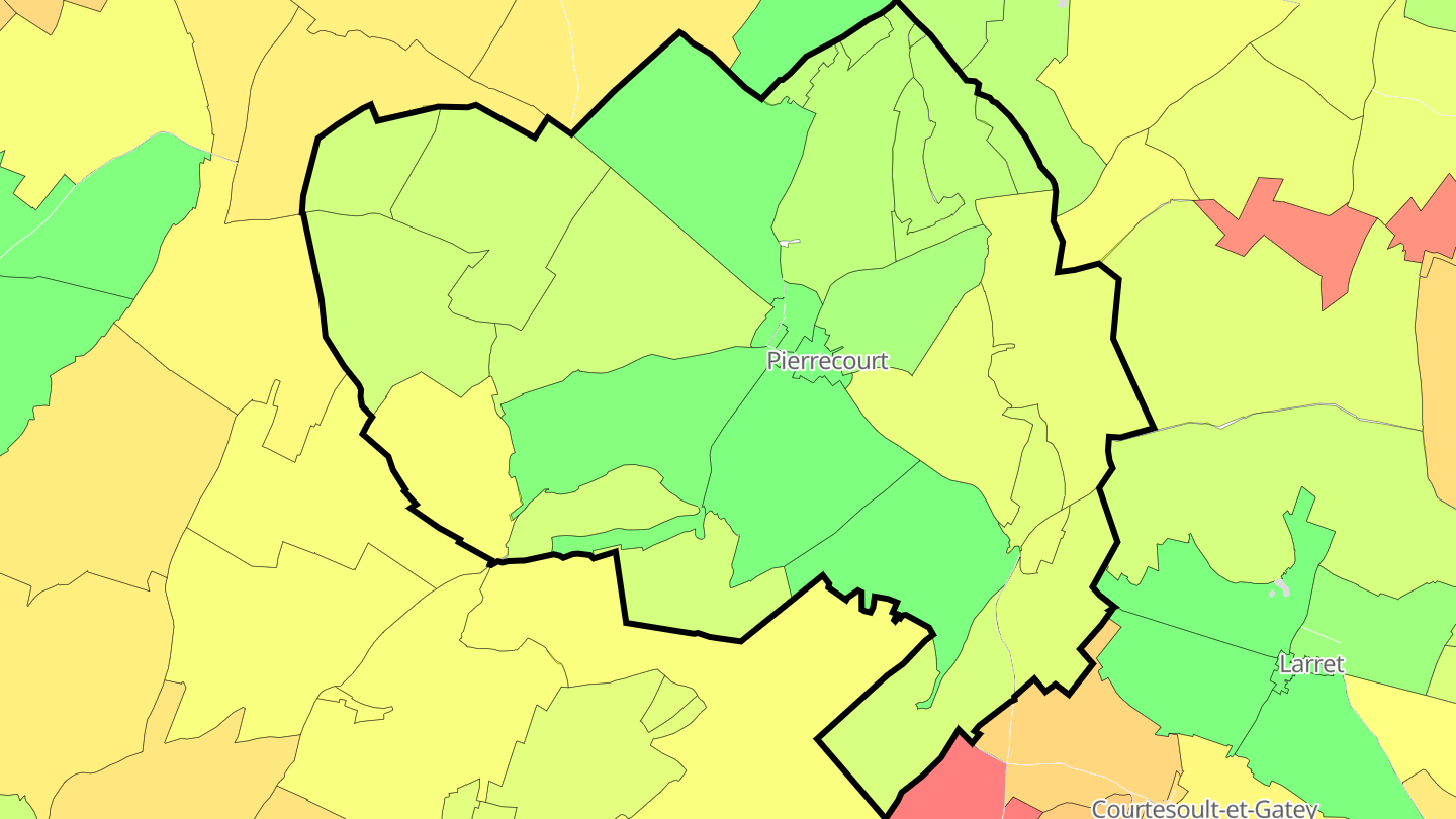 Carte des prix de l'immobilier Pierrecourt