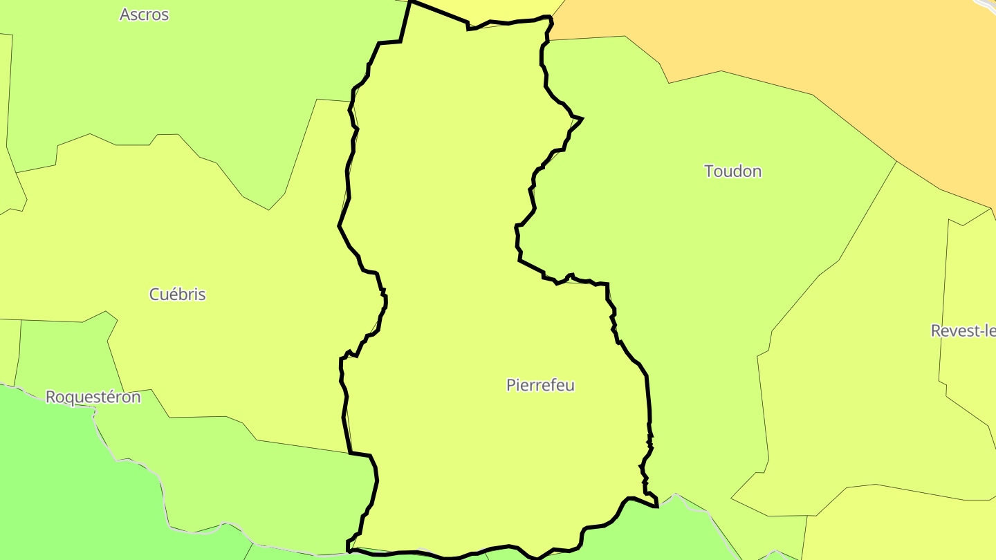 Carte des prix de l'immobilier Pierrefeu