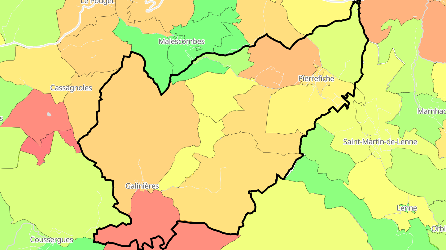 Carte des prix de l'immobilier Pierrefiche