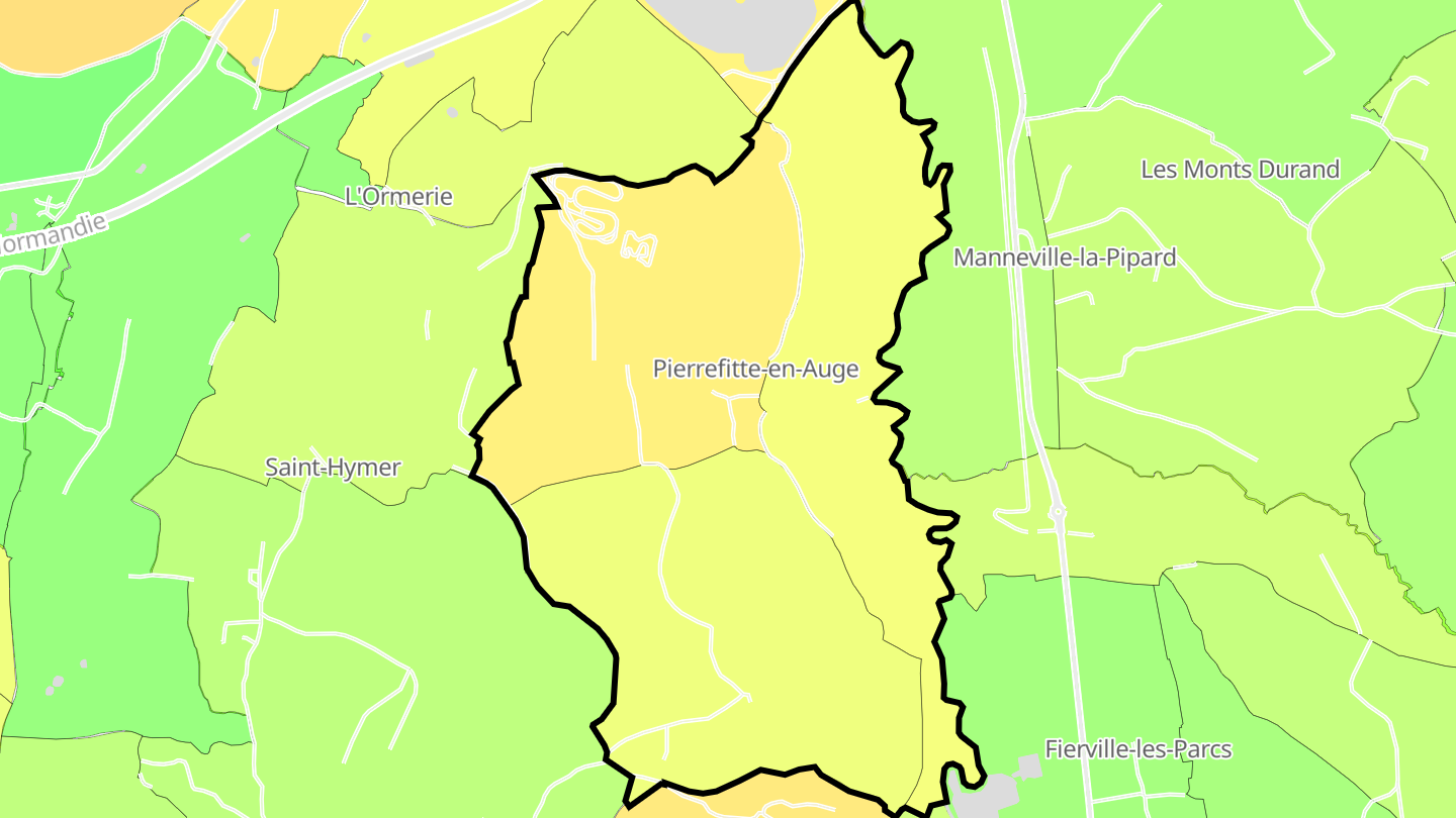 Carte des prix de l'immobilier Pierrefitte-en-Auge