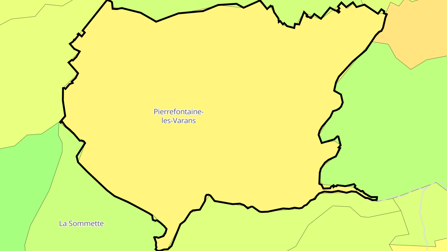 Carte des prix de l'immobilier Pierrefontaine-les-Varans
