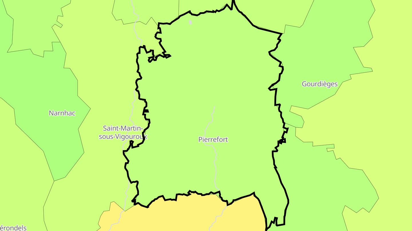 Carte des prix de l'immobilier Pierrefort