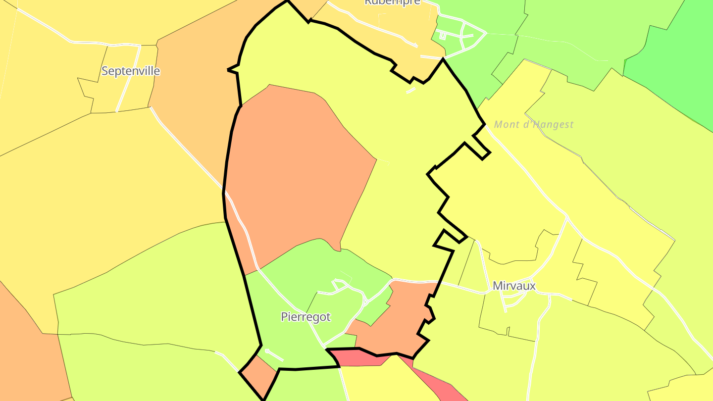 Carte des prix de l'immobilier Pierregot