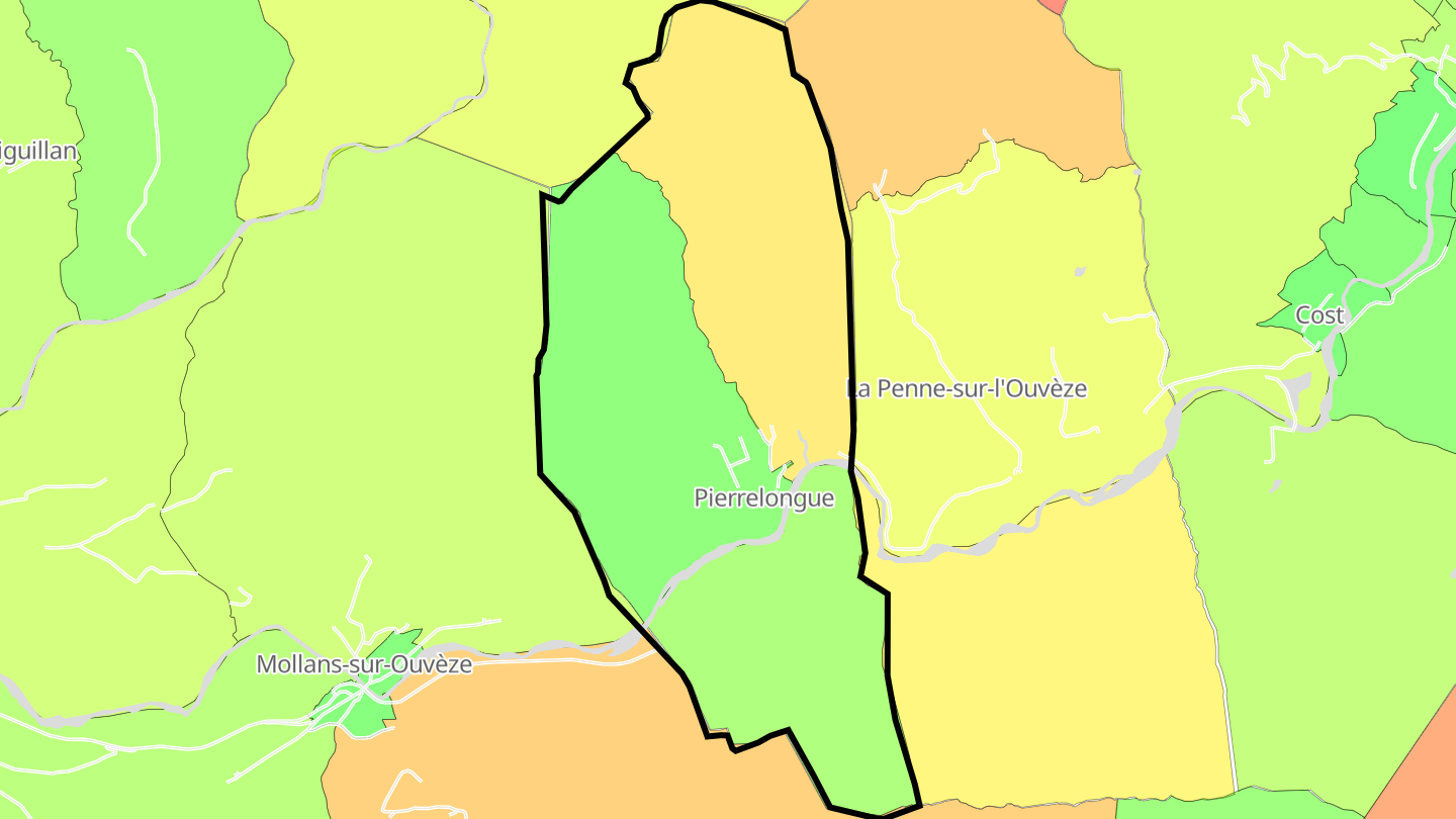 Carte des prix de l'immobilier Pierrelongue