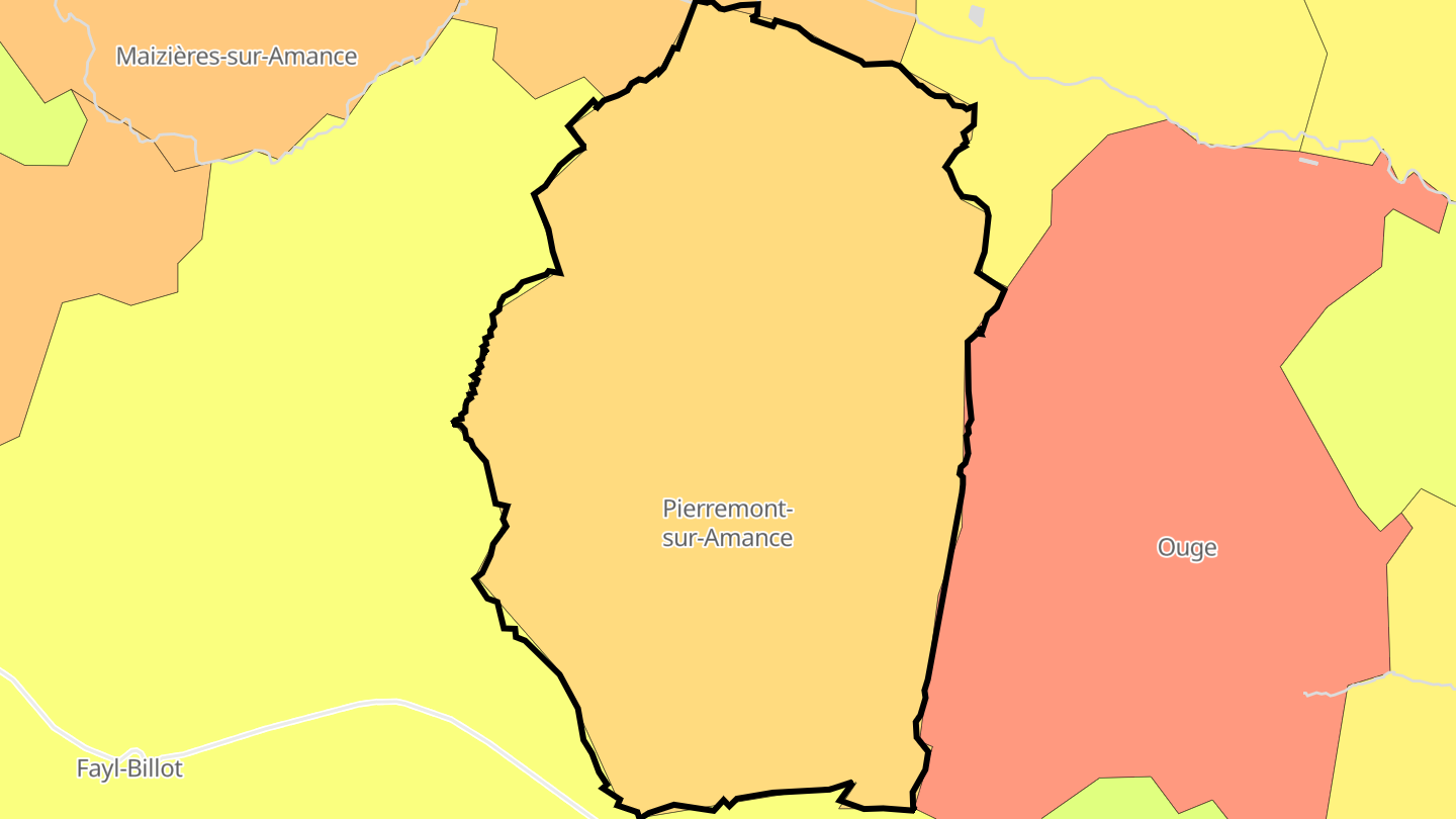 Carte des prix de l'immobilier Pierremont-sur-Amance