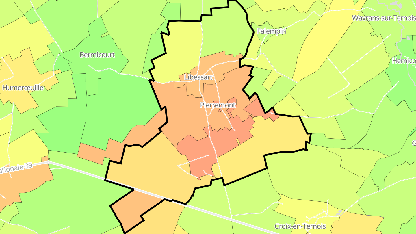Carte des prix de l'immobilier Pierremont